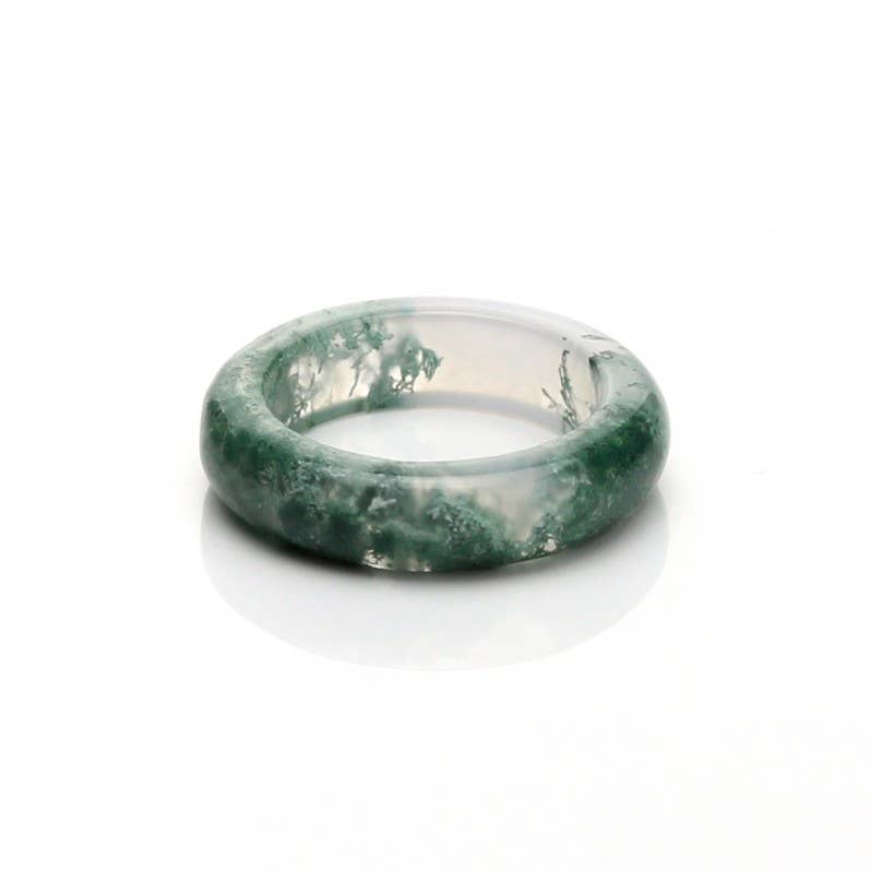UniArt - Wholesale Single Stone/Solitaire Ring - Ring in moss agate0