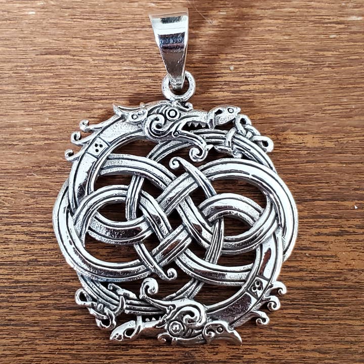 Dragon Infinity Knot Amulet .925 Sterling Silver Charm Penda for wholesale by Dalfiya