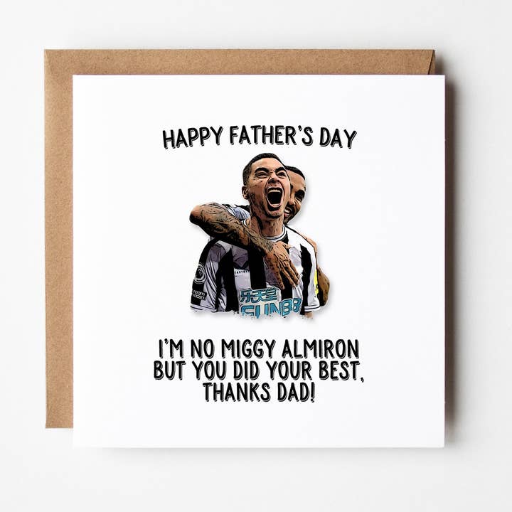 Carte de fête des pères de Newcastle United avec Miggy Almiron pour la vente par FrontRow Cards & Gifts