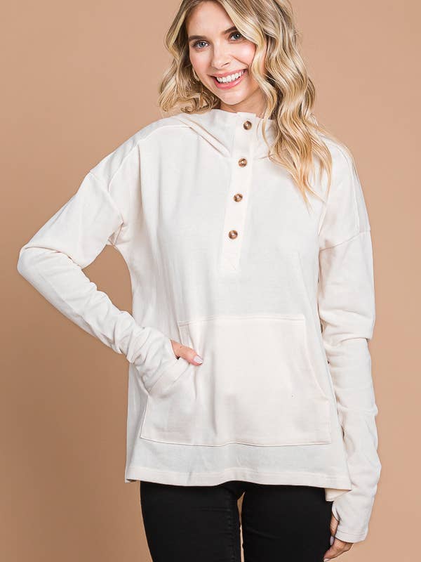 Culture Code - Vente Haut en maille – femme - CFH1935LX - HAUT À CAPUCHE ÉVASÉ SURDIMENSIONNÉ AVEC OURLET HAUT ET BAS3