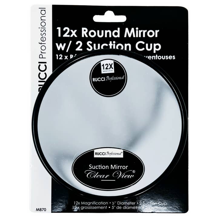 Rucci Professional - Wholesale Vanity Mirror - M870
12X Magnifying Black Plastic Suction Mirror
