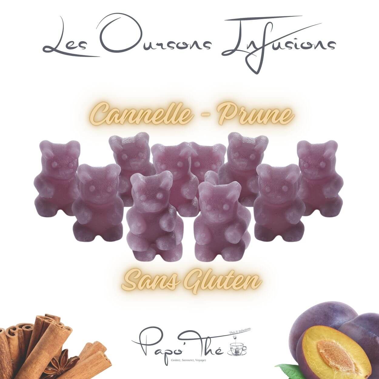 Papo'thé - Venta al por mayor Tés a granel - Ositos Infusiones / Ositos de té: Canela – Ciruela0