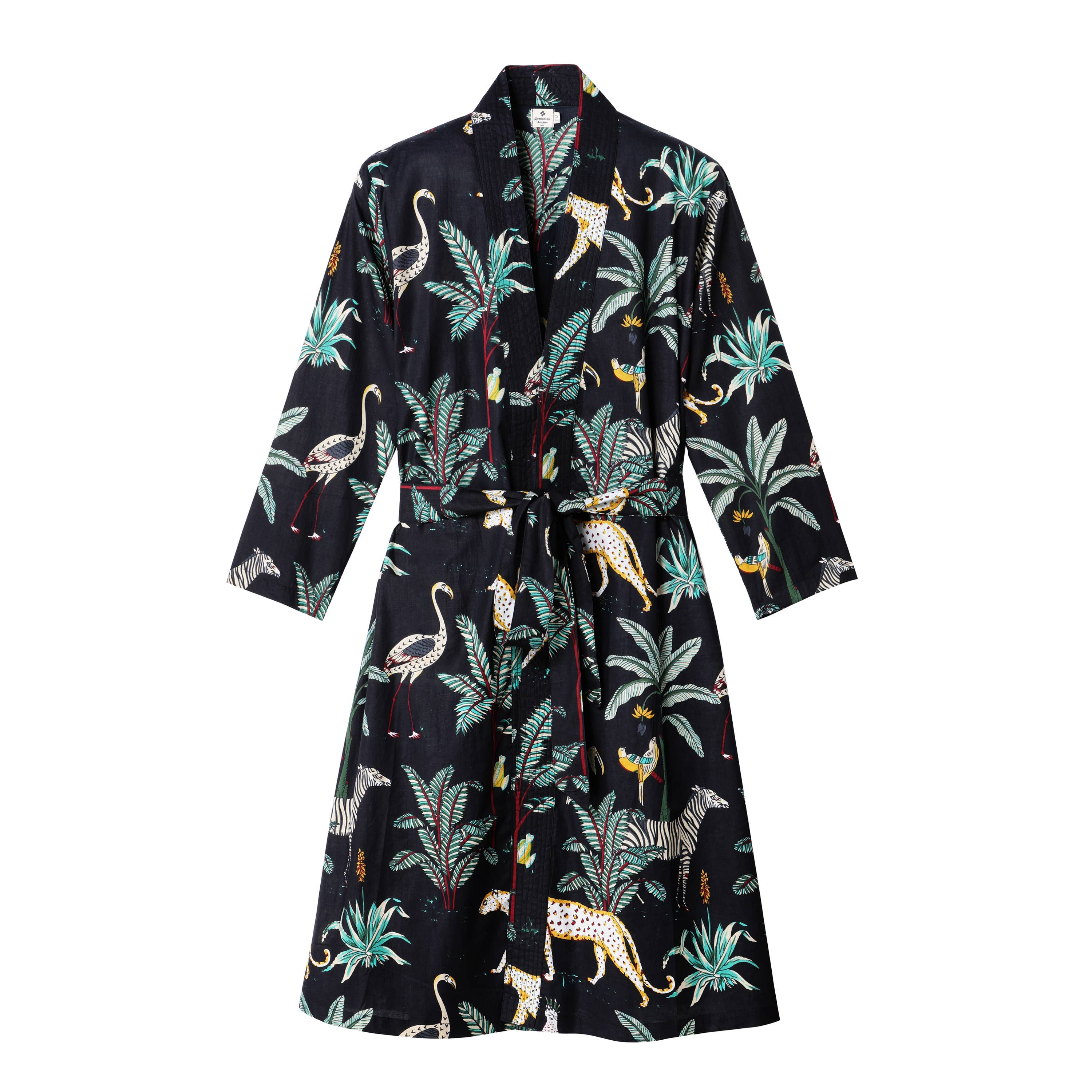 GERMAINE DES PRES - Vente Kimono – femme - Kimono Imprimé Jungle Noir3