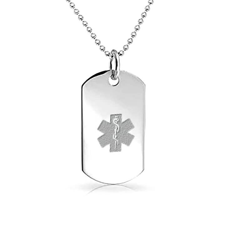 Men's Medical Dog Tag Necklace for wholesale by Gemz By Emz