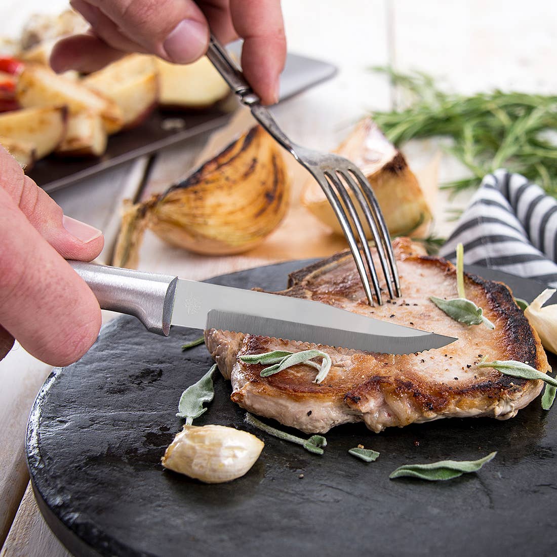 Rada Cutlery - Wholesale Knife Set - Silver Four Serrated Steak Knives Gift Set5