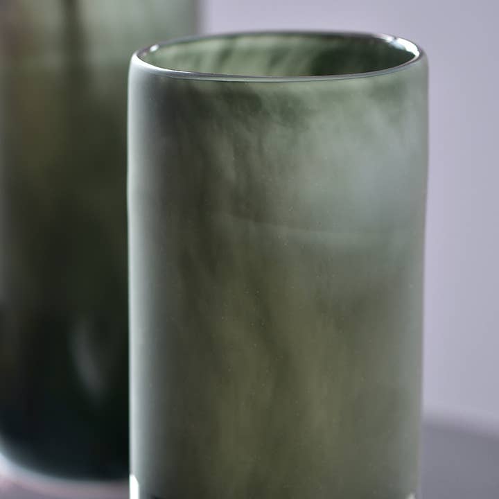 Noah Decoration – Vaso por atacado – Vaso de Vidro Cinzento Cilíndrico Jateado9