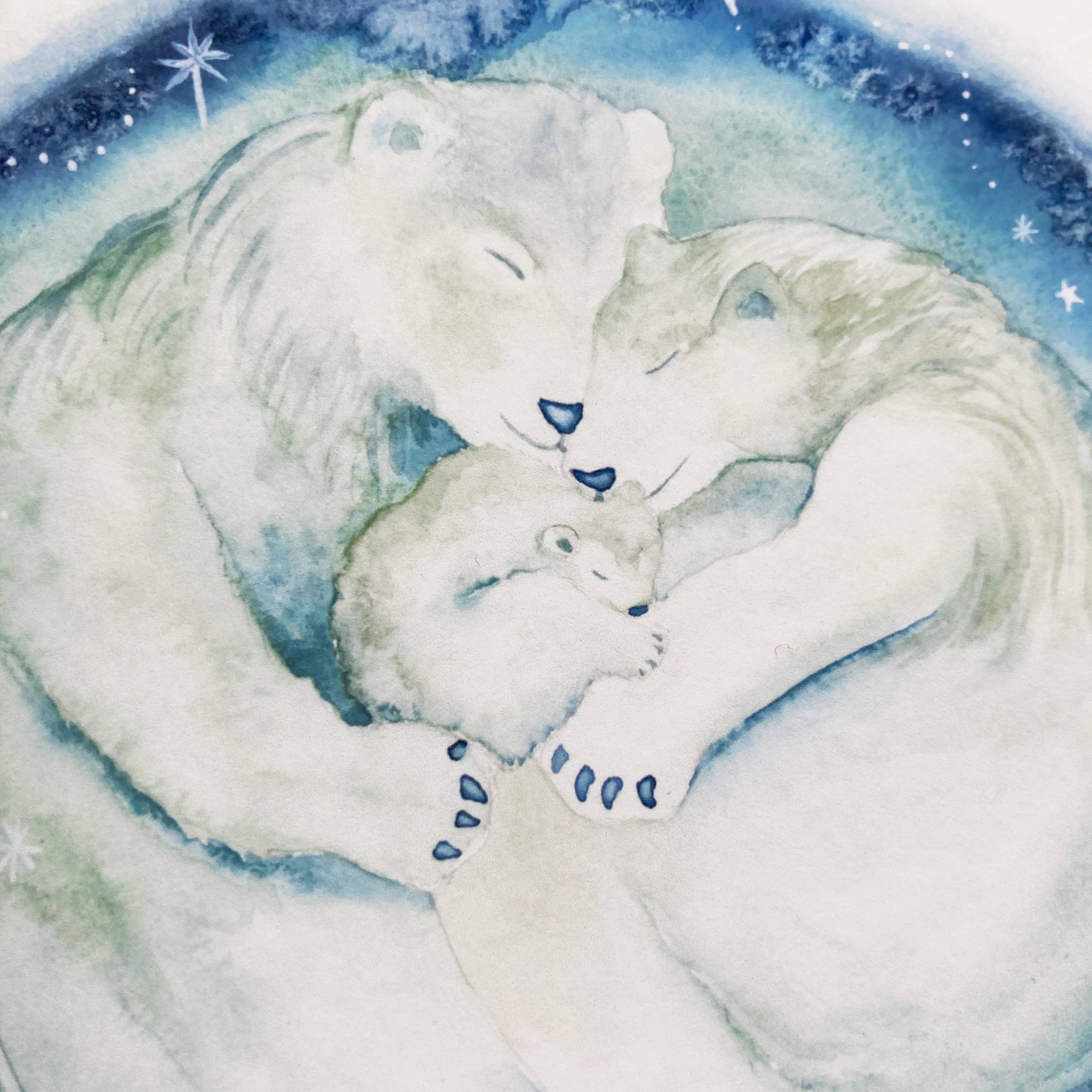 deer dawn – wholesale Baby card – Bear Family - Adorable new baby card1