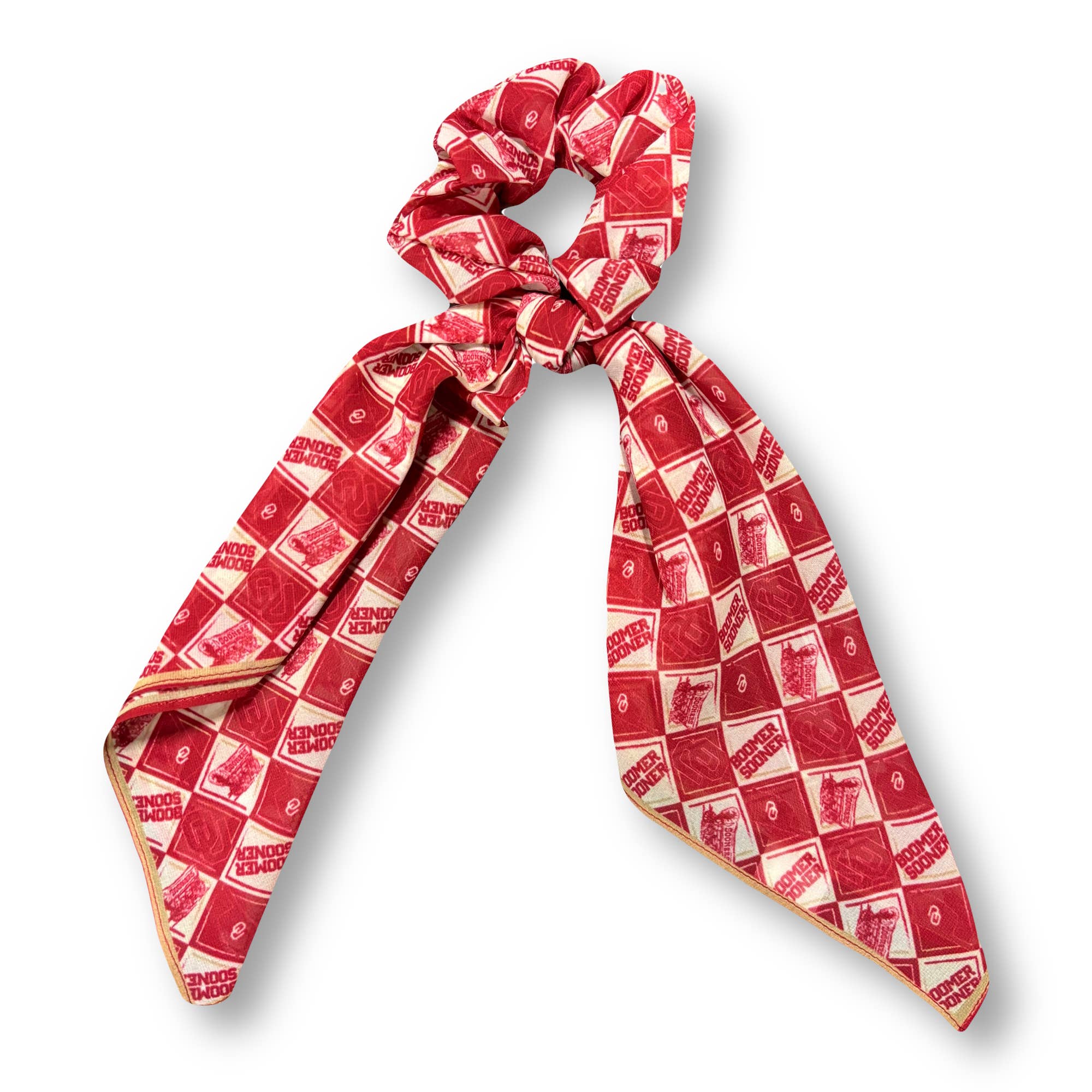 Emerson Street Clothing Co Collegiate Shop - Wholesale Scrunchie - Women's - Oklahoma Sooners Brynn Harlequin Scarf Scrunchy0