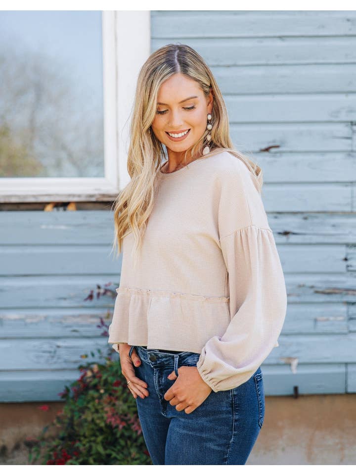 Tiers to My Heart Top in Beige for wholesale on Faire1