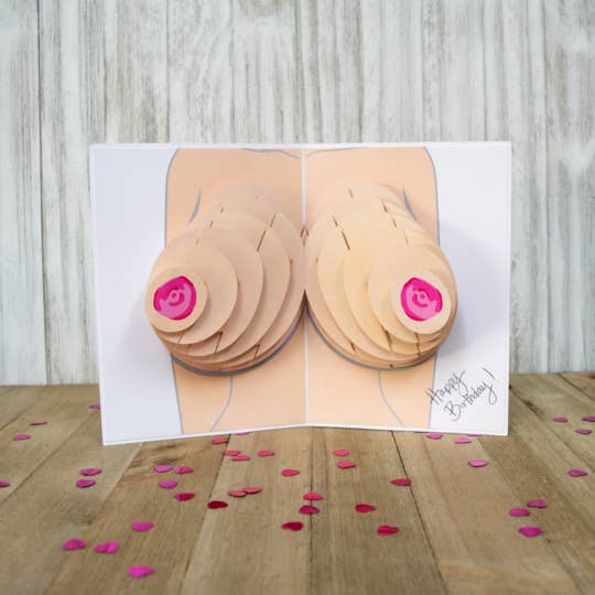 Card Foolery – Cartão de saudação diária por atacado – Cartão de Cumprimentos Divertido 3D com Seios em Relevo Naughty Knockers1