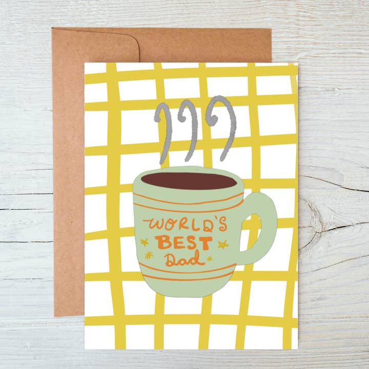 World’s Best Dad Mug Card for wholesale by Marigold Press