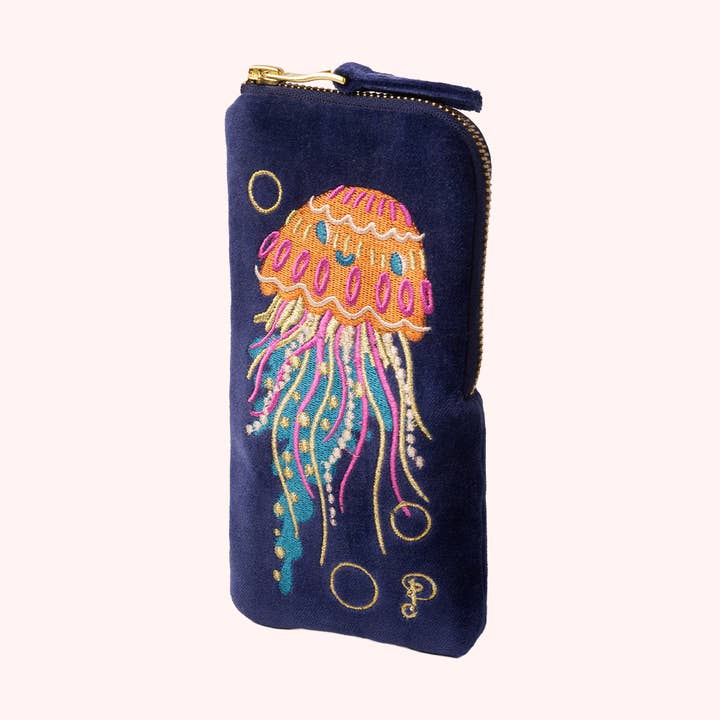 Velvet Sunglasses Pouch - Jolly Jelly - Navy for wholesale by Powder Design inc - US