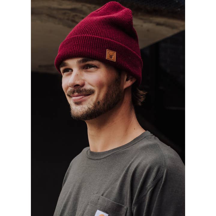 Panache Apparel Co. - Wholesale Beanie - Men's - Burgundy Knit Beanie