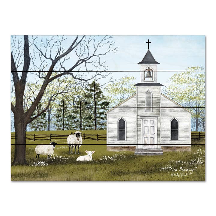 New Beginnings - 16x12 Wood Pallet Wall Art -BJ1271PAL for wholesale by Penny Lane Fine Art