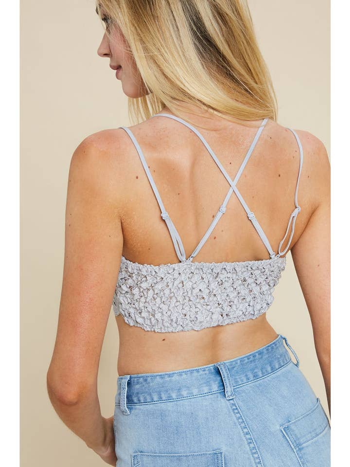 Wishlist Apparel - Wholesale Bralette - Women's - DOUBLE STRAP SCALLOPED LACE BRALETTE / WL17-013614