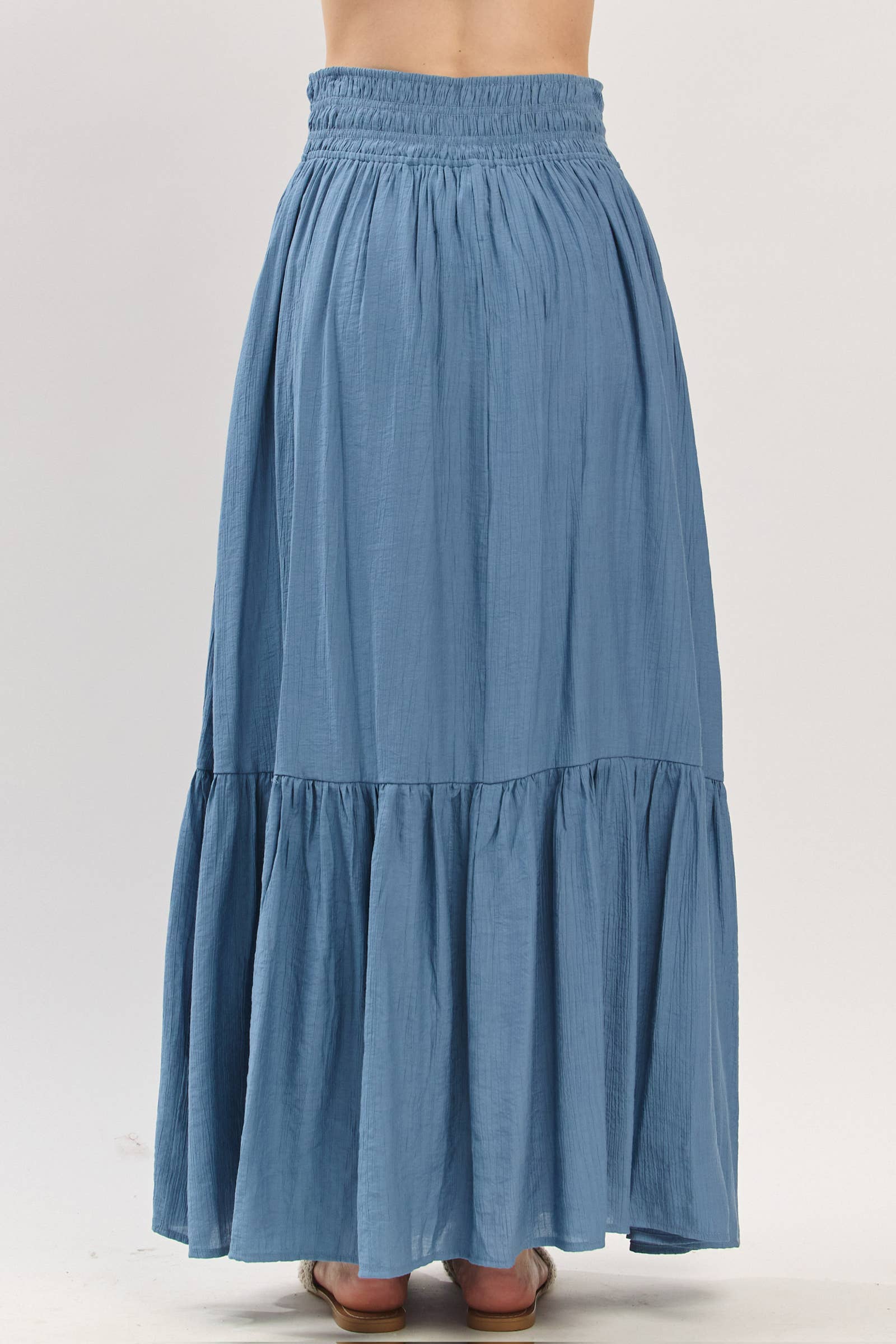 Final Touch - Wholesale Skirt - Women's - Tiered Center Slit Maxi Skirt - VS3399A6