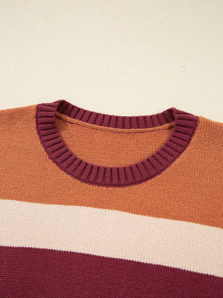 Brown Noelle Checkered Knitted Sweater for wholesale on Faire9