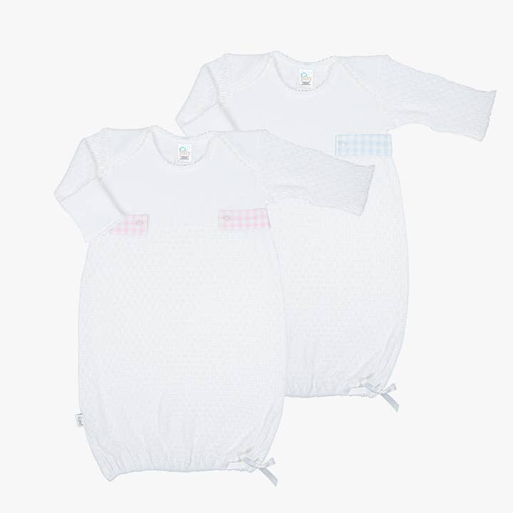 Paty Knit Overlap Shoulder Gown (Gingham Tabs) #115GHM for wholesale by Paty