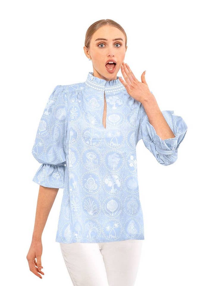 Gretchen Scott LLC – wholesale Tunic – Women’s – Ruffleneck Tunic - Circle of Love0