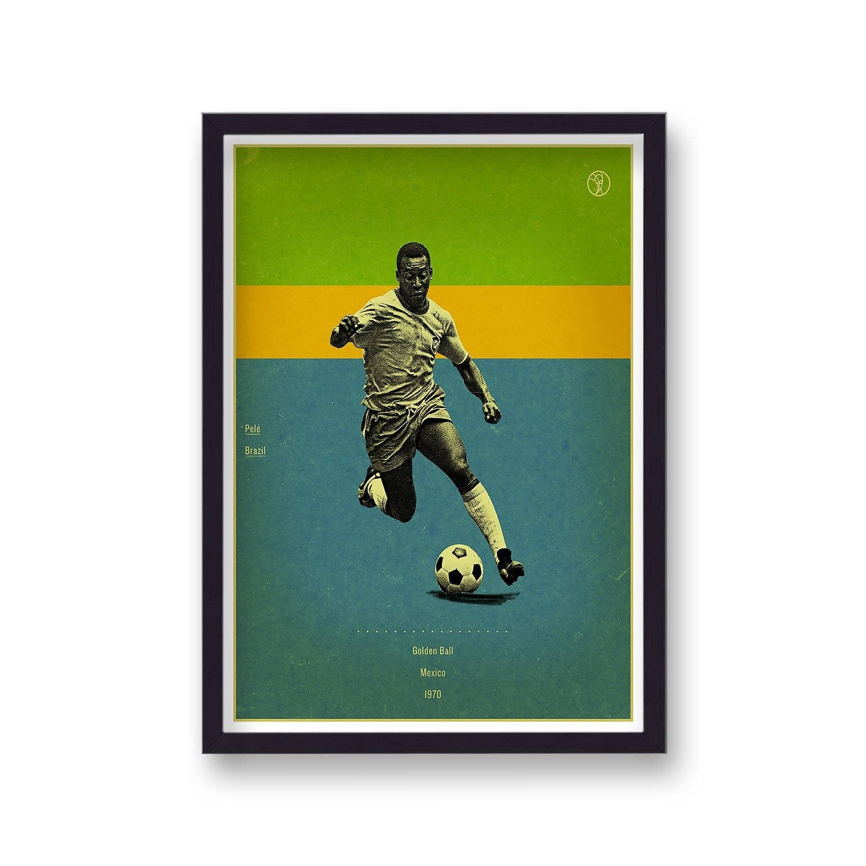 Gallery Print and Art – wholesale Art print – Football Heroes World Cup Golden Ball Brazil Pele Mexico 19700