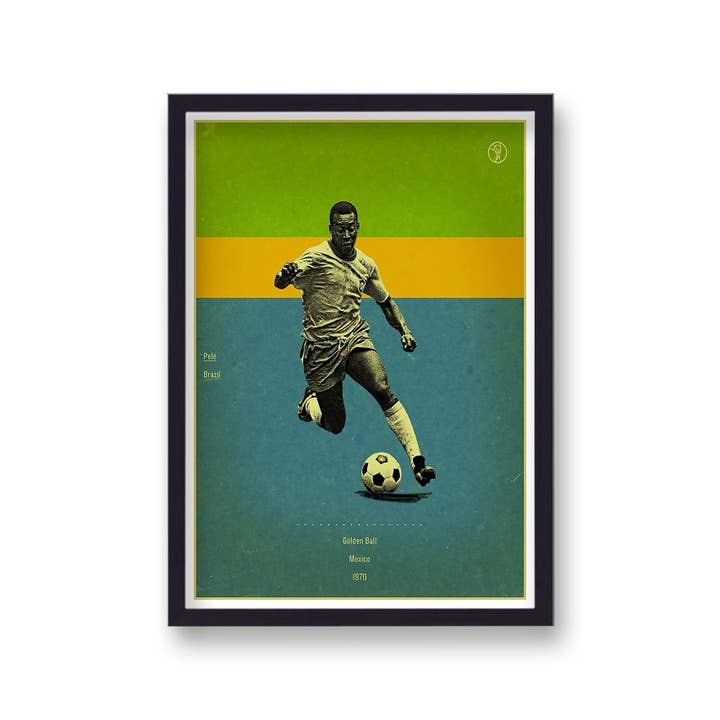 Gallery Print and Art – wholesale Art print – Football Heroes World Cup Golden Ball Brazil Pele Mexico 1970