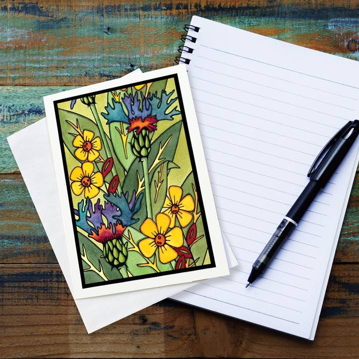 Tarjeta de felicitación Mountain Bluet para venta al por mayor de Sarah Angst Art