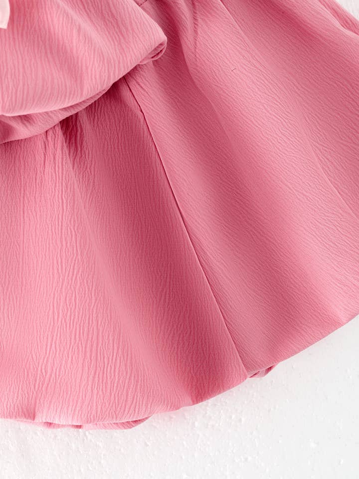 Auraquise - Wholesale Top & Short Set - Kids - Girls Summer Pink Bow Fashion Cute Short Set8