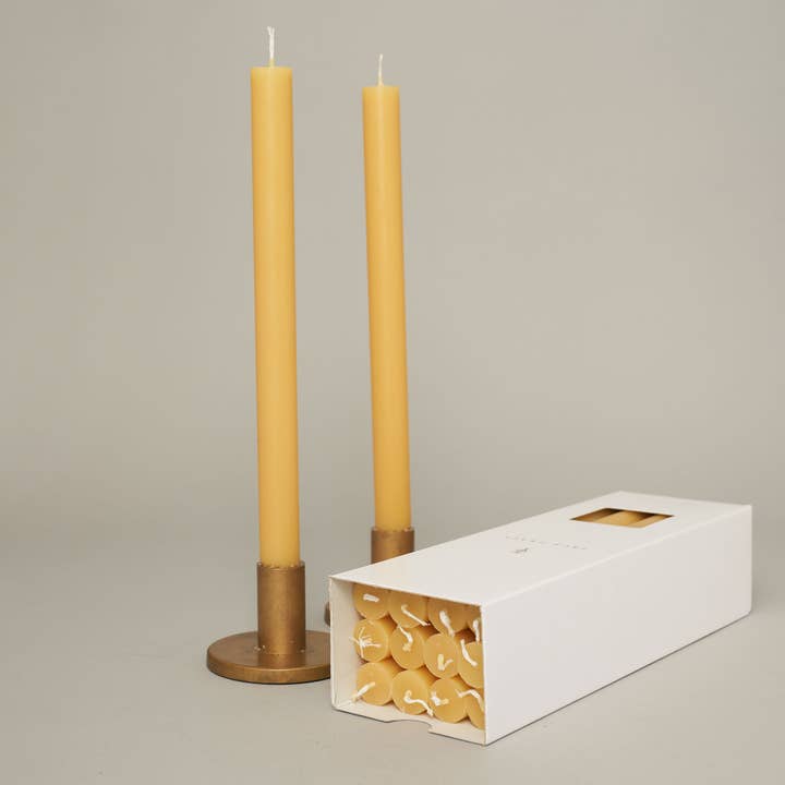 True Grace - Wholesale Tapered Candle/Candlestick - Honey Box of 12 Dining Candles