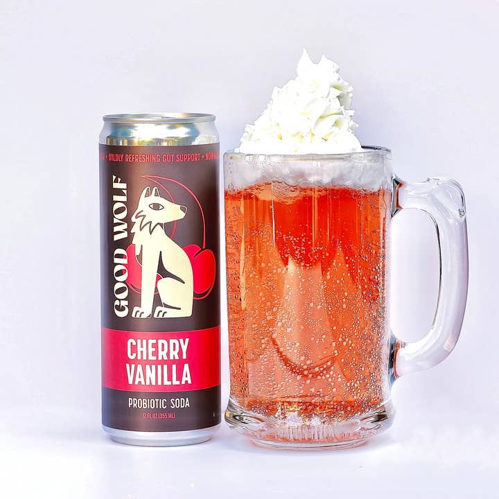 Good Wolf Beverages - Vente Sodas/boissons gazeuses - Soda Probiotique Cerise Vanille - Sans Sucre Ajouté; Fait Main2
