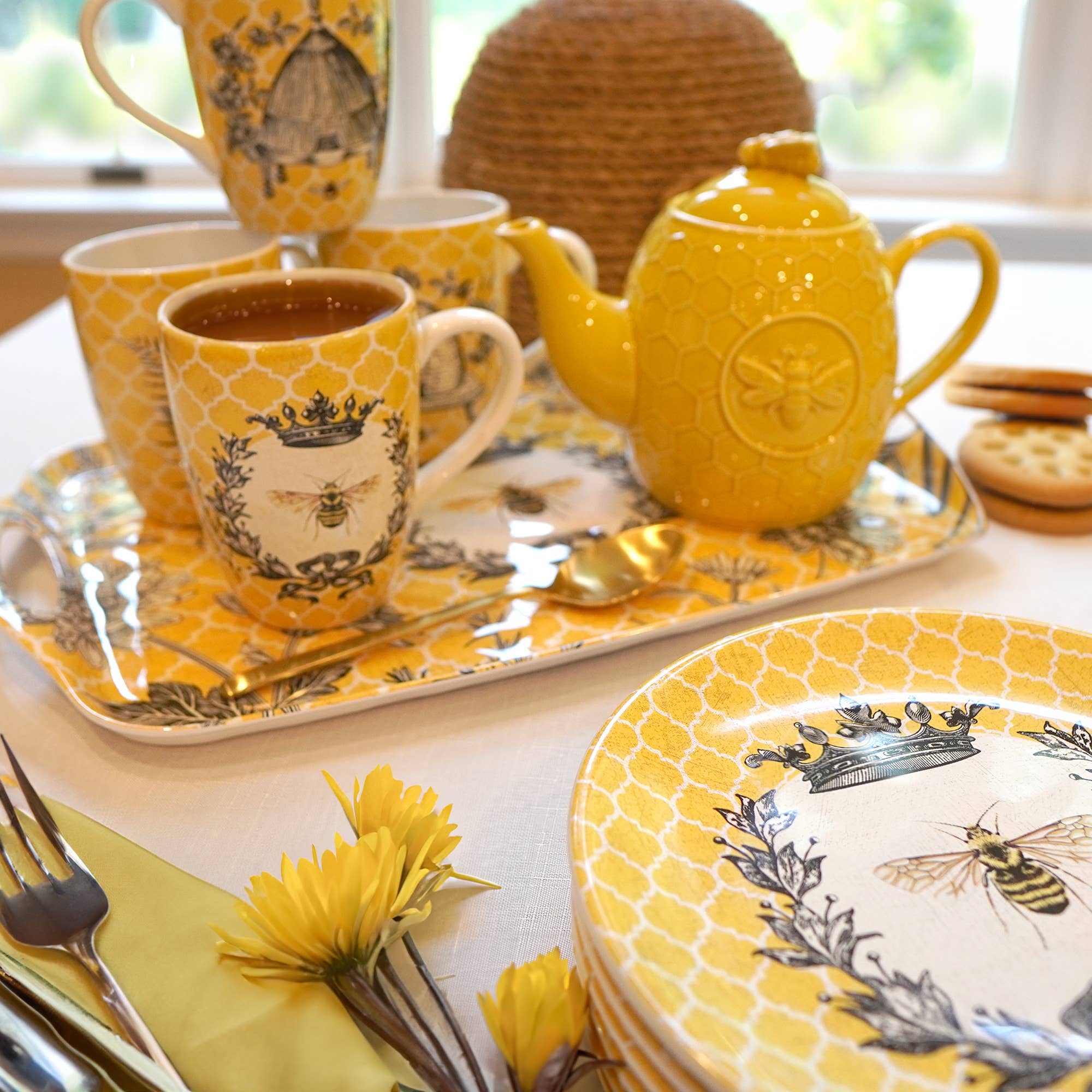 Certified International - Wholesale Theepot - French Bees theepot met honingraat reliëf, 1,1 l5