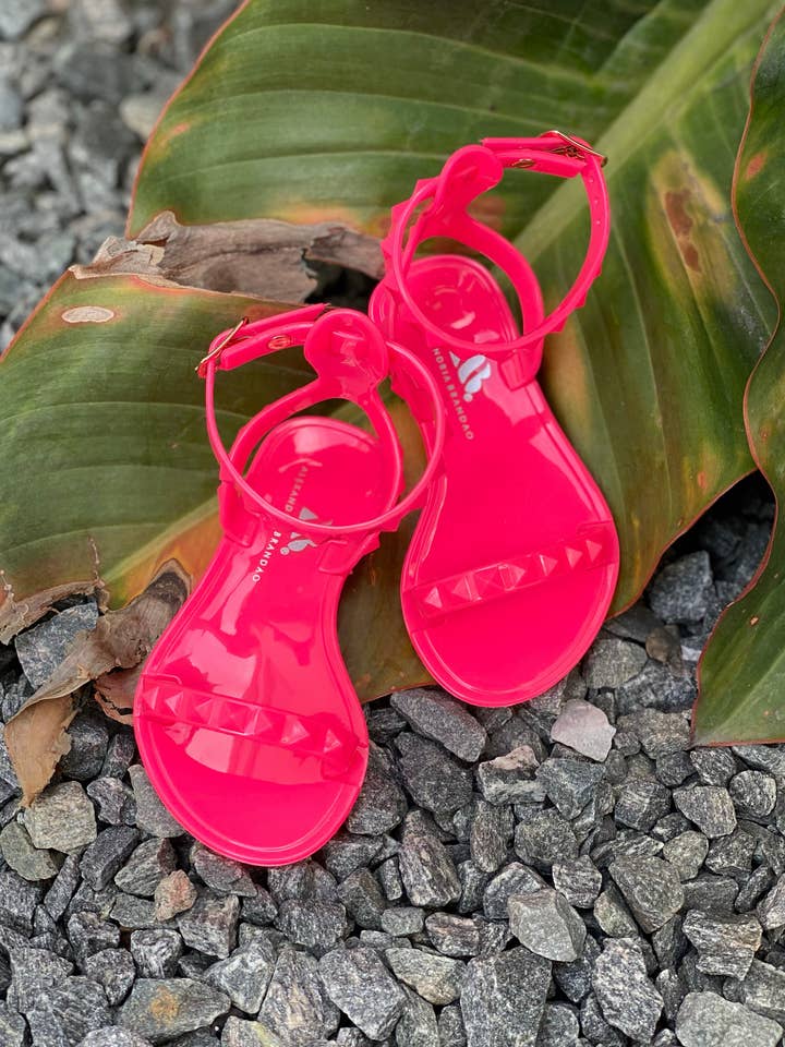 Shoes By Alexandria Brandao – wholesale Sandals – Kids – Aria Kid's Neon Pink Jelly Sandals for Girls