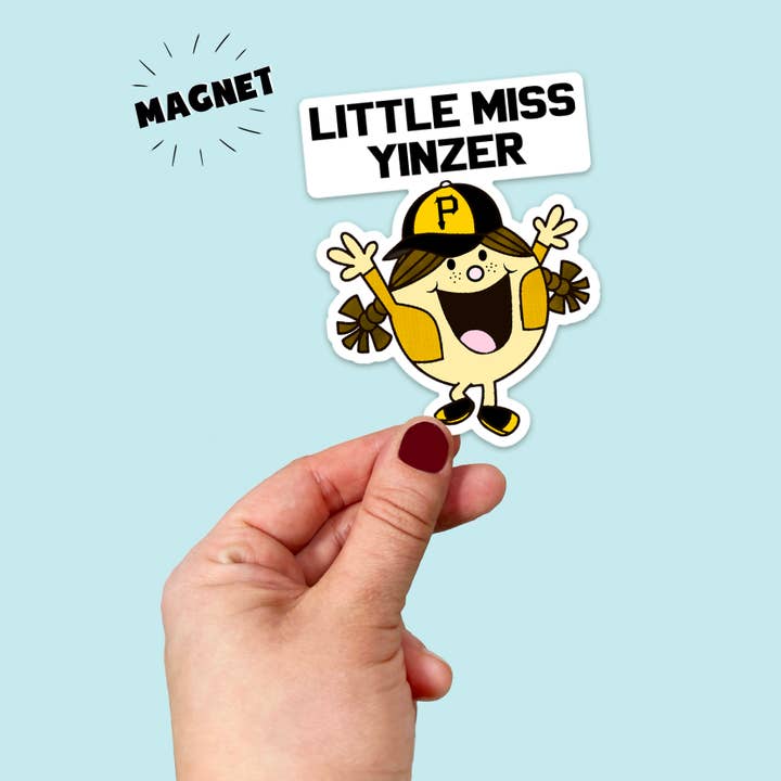 Waterproof Vinyl Little Miss Yinzer Pittsburgh Magnet for wholesale by Songbird Artistry
