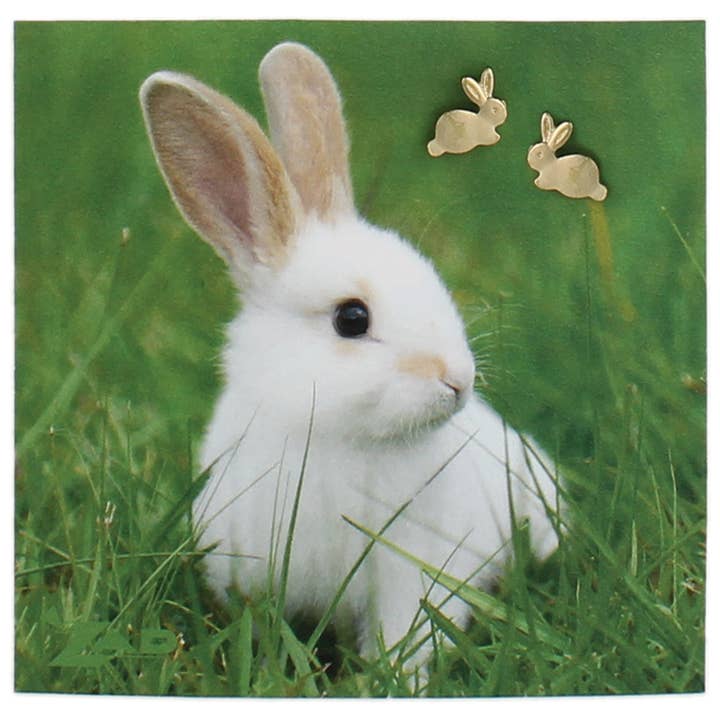 Boucles d'oreilles poteau lapin en or pour la vente par ZAD