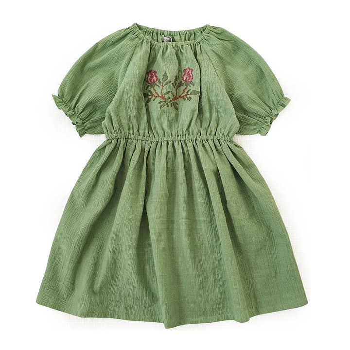 Tulpenstickerei-Kleid mit Smokdetails für den Großhandel von ToTo Heros