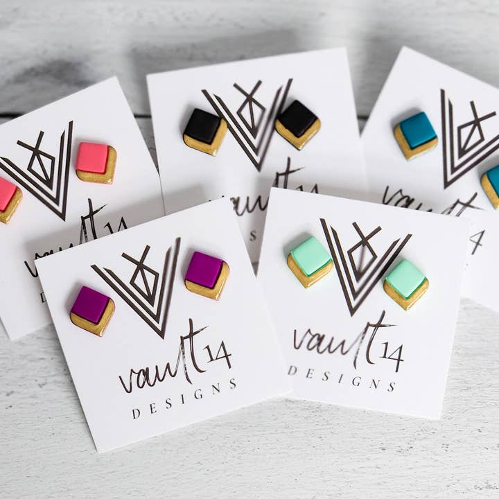 Classic Diamond Stud Earrings for wholesale by Vault 14 Designs, LLC