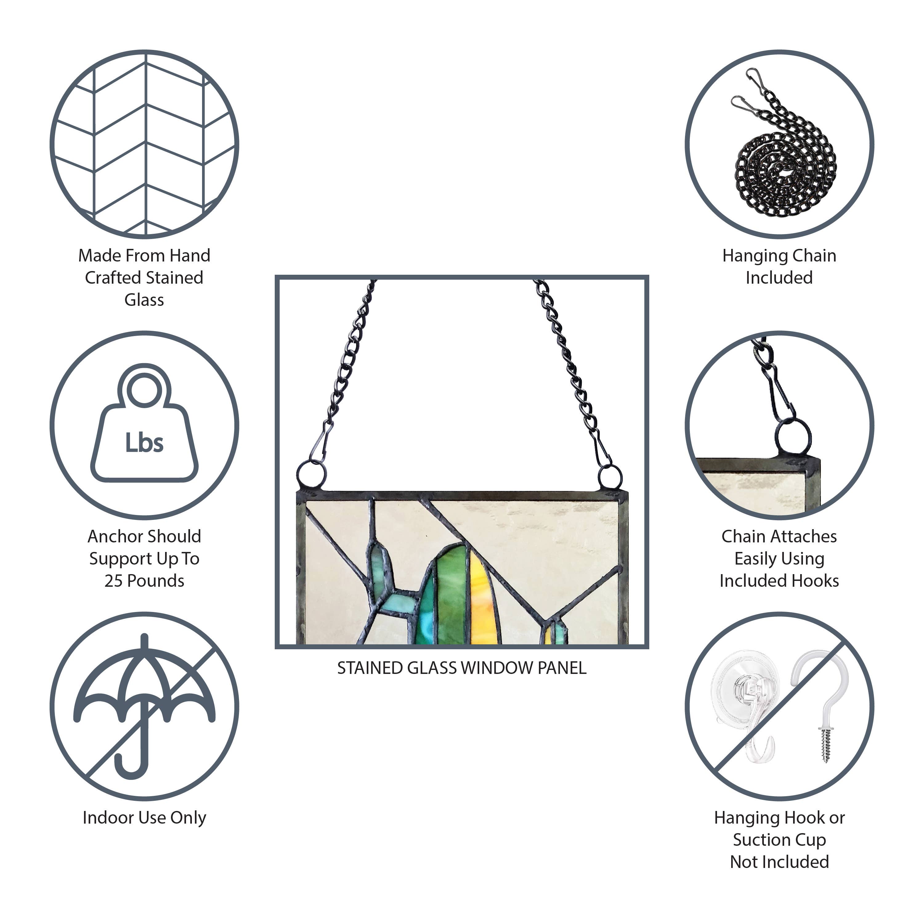 River of Goods - Wholesale Suncatcher - 12.5"H Pink Flamingos Stained Glass Window Panel10