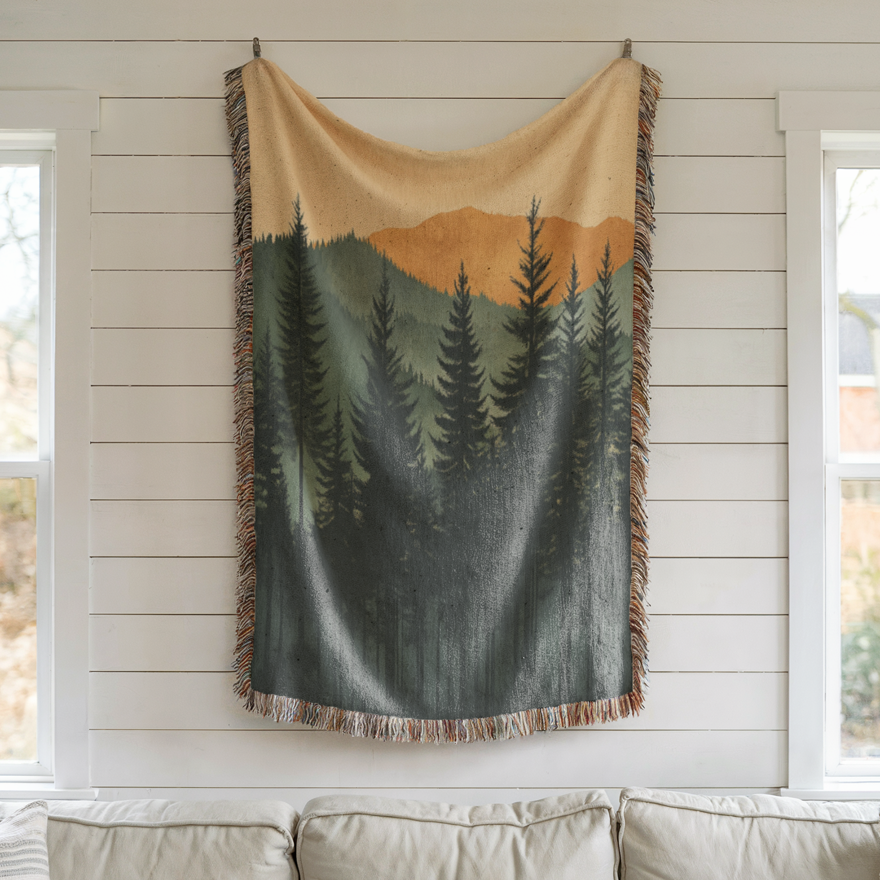 Havelli Studio - Wholesale Throw Blanket - Mystic Pines forest Woven Blanket2