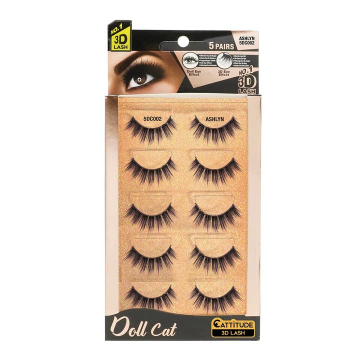 EBIN NEW YORK - Wholesale False/Fake Eyelashes - Doll Cat Lashes - 5 Pack2