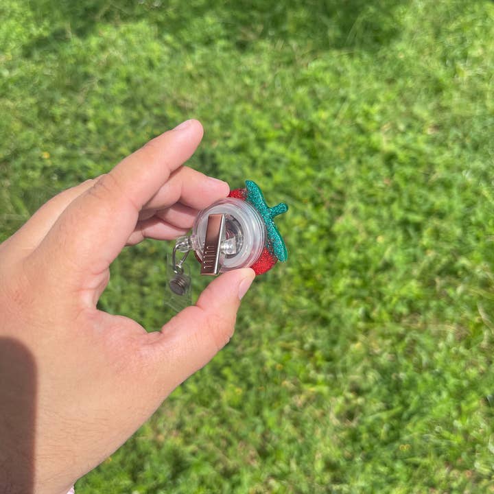 Rose Magnolias - Wholesale Badge Accessory - Women's - Strawberry Badge Reel1