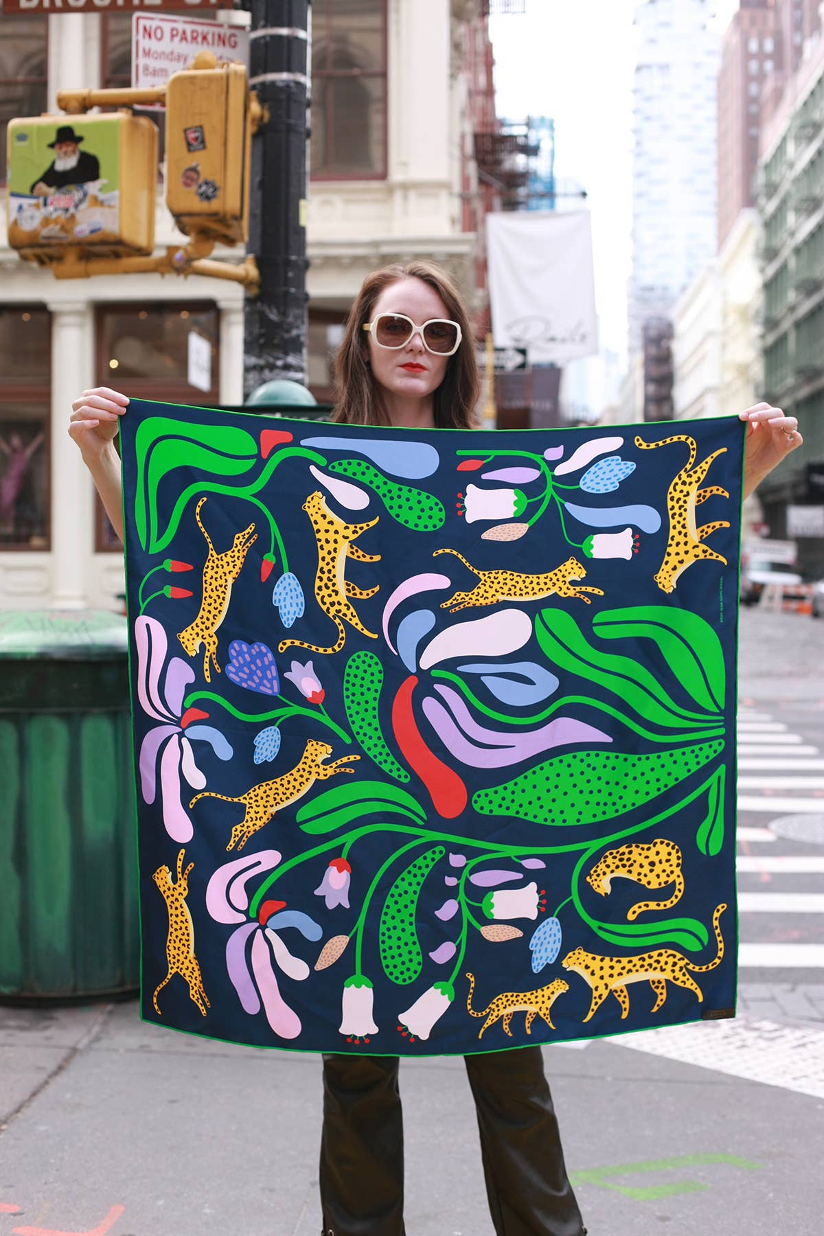 Jessie Zhao New York - Wholesale Scarf - Women's - Double Sided Silk Scarf Of Jungle Night2