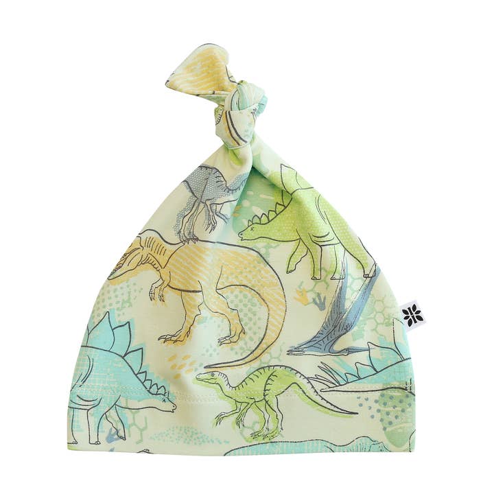 Knot Hat Neon Dino for wholesale by Sweet Bamboo