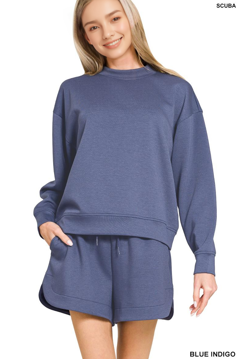 42POPS – wholesale Lounge set – Women's – `.Scuba Top & Dolphin Shorts 2PC Set1