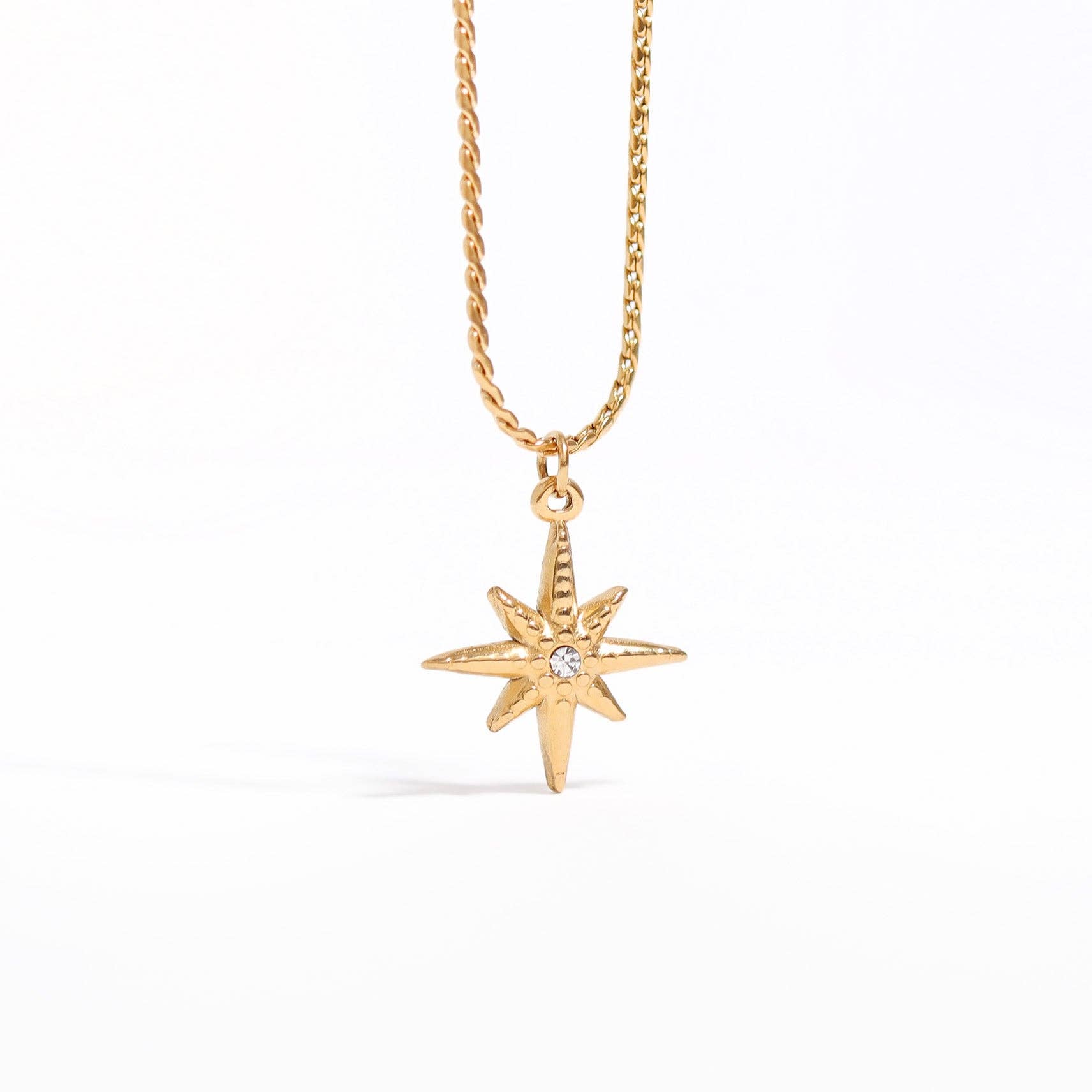 WJW - Wholesale Individual Charm/Pendant - 18K Gold Stainless Steel Compass Star Charm8