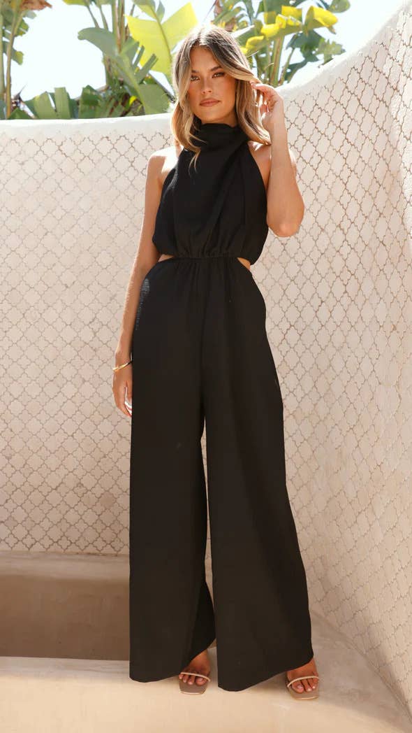 Lily Clothing - Wholesale Jumpsuit - Women's - Vacation chic halter and lace-up jumpsuits2