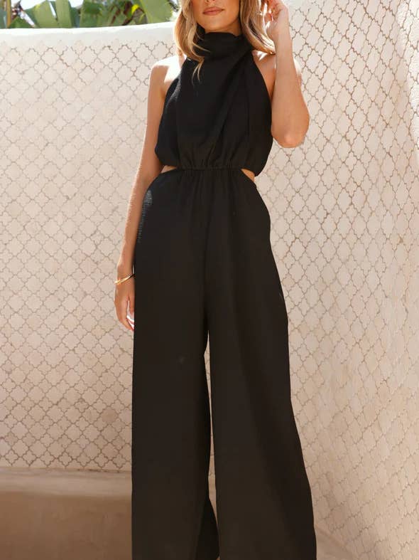 Lily Clothing - Wholesale Jumpsuit - Women's - Vacation chic halter and lace-up jumpsuits2