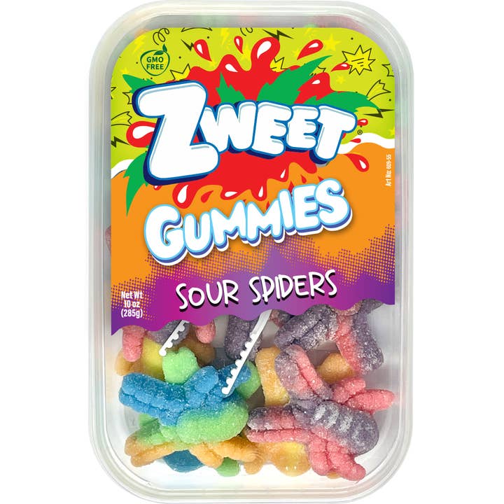 Sour Gummy Neon Spiders | Sweet | 10 oz pour la vente par Galil Brands