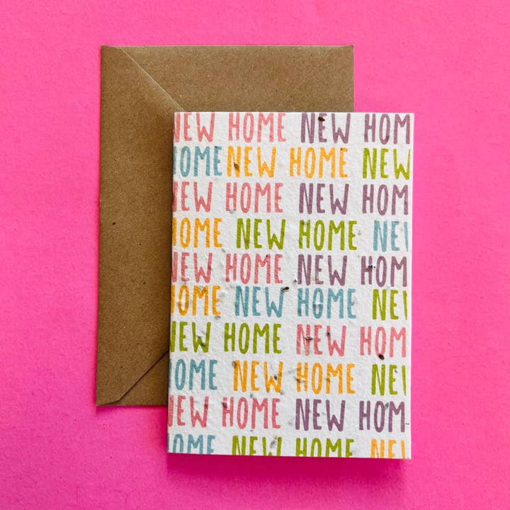 New Home Pastel Plantable Seed Card for wholesale by Plantiful Paper Company
