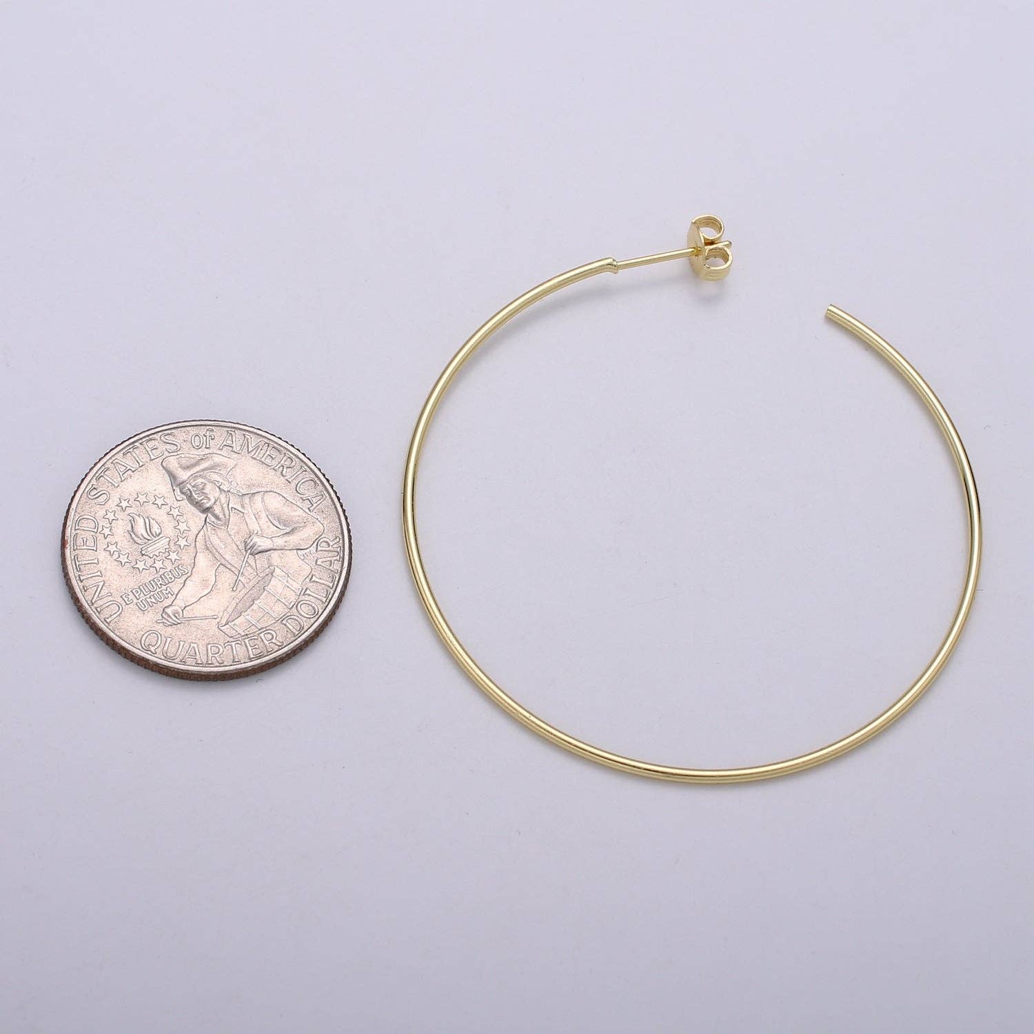 Aim Eternal - Wholesale DIY Craft Kit - 50 mm Simple Light Hoops 24K Gold, Loop Gold Earrings for DIY Earring Craft Supply Jewelry Making, EARR-1390-13913