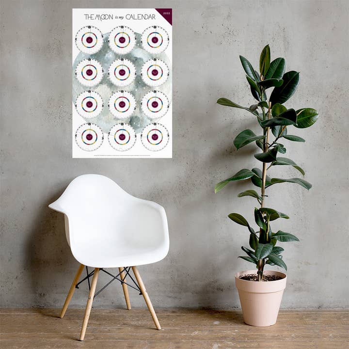 THE MOON is my CALENDAR – wholesale Poster – Månen kalender vägg affisch (Zodiac hjul)