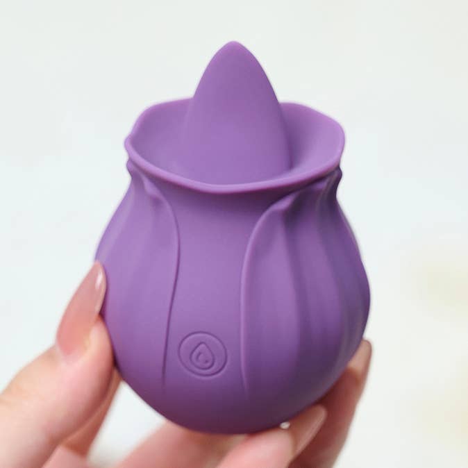 Vibromasseur à lécher la langue en forme de rose - Violet pour la vente par Playful Toy Wholesale